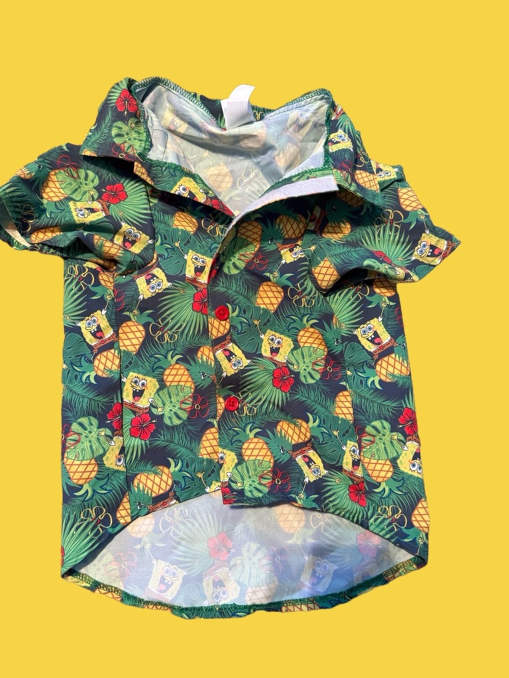 SpongeBob Pineapple Print Kids' Button-Up Shirt - Green